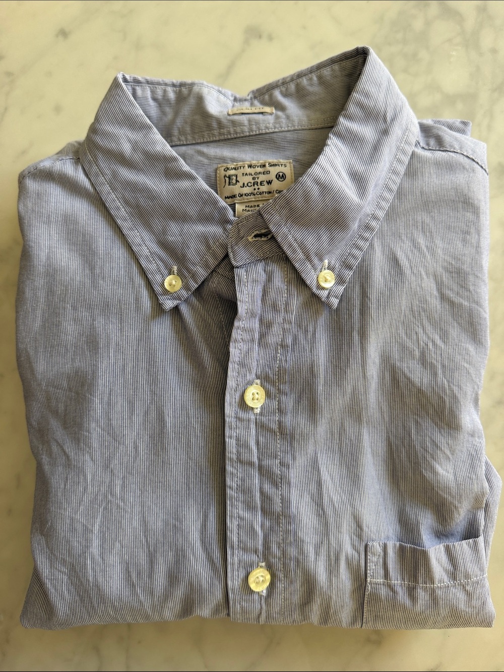 J. Crew Men's Blue Button-Down Oxford Shirt